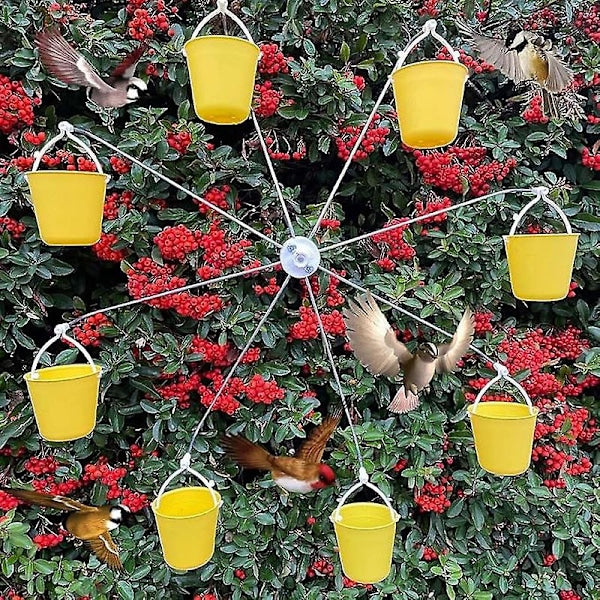 Bird Carousel Toy With Bird Feeder Spinning Garden Decoration
