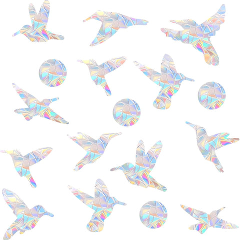 54 Pieces Birds Static Window Clings Anti Collision Window Decals for Bird Strikes, Glass Door Window Stickers, Stop Birds Flying into Windows, Hummingbird Style