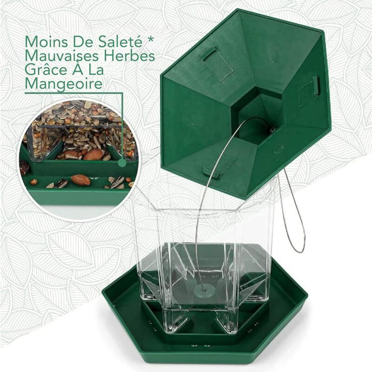 Hanging Outdoor Bird Feeder - Large Capacity Hexagonal Bird Feeder, Waterproof - Outdoor Bird Feeder With Seed