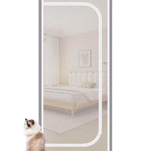 Reinforced cat door protection durable breathable insect-repellent mesh scratch-resistant pet safe, 90x200cm, White