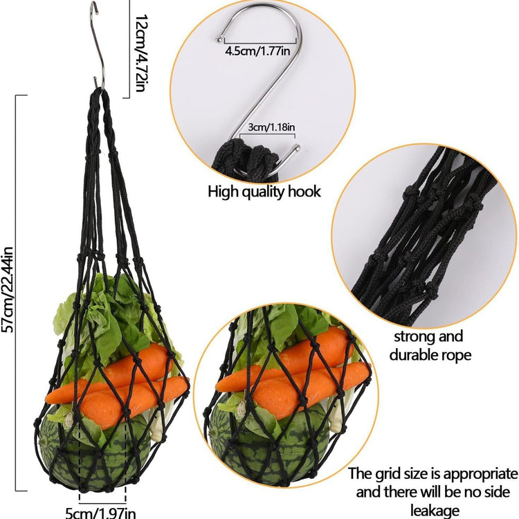 Hanging Feeding Net Bag (Nylon) Size: 570mm Color: Red for Parrots (2pc)