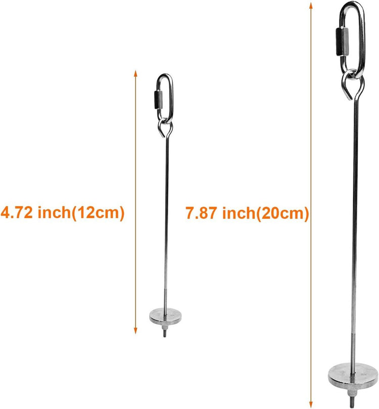 2 pieces - Bird Feeder - Small Animals Fruit and Vegetable Holder - Stainless Steel Vegetable Skewer - Food Finder - Hanging Food Feeding and Handling Tool - for Parrots, Cockatoos, Cockatiels - 20cm and 12cm - Silver