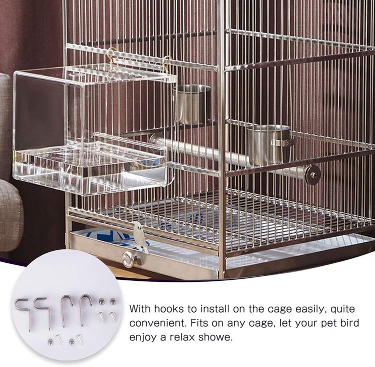 Bird bath - Fauna bath - Bird bath - Hanging bird bath/bowl/house - 13*11*13CM - Transparent - Bird cage bath - Bath bowls - For inseparable parakeets