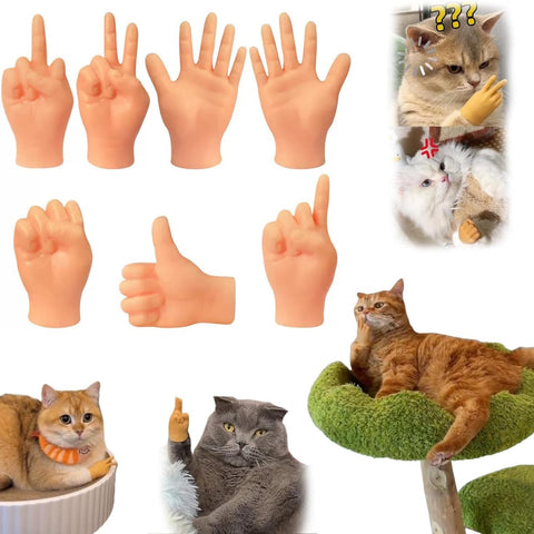 7-Pack Mini Hands for Cats, Tiny Hands for Cats,Crossed Cat Mini Hands,Small Elastic Hands for Cats,Mini Human Hands for Cats,Tiny Folded Hands for Cat Paws, Mini Crossed Cat Hands for Cats
