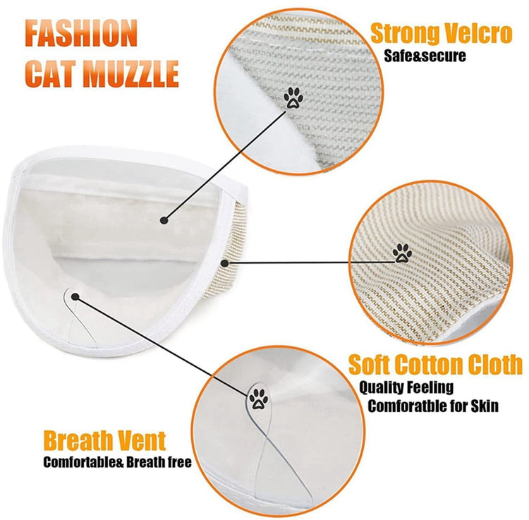1 Piece - Adjustable Visor - Muzzle with Wide Field of View - Breathable and Bite-Resistant Muzzle - Muzzle for Cat Grooming(M:Suitable for cats with a head circumference of 20-25 cm)
