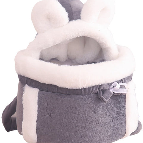 Cat Bed - Backpack for Pet Travel - Can be used as a cat basket indoors - Side pockets to keep your hands warm - Wide shoulder straps - Best choice for traveling with small pets (Gray, Size L: 33*25*27)