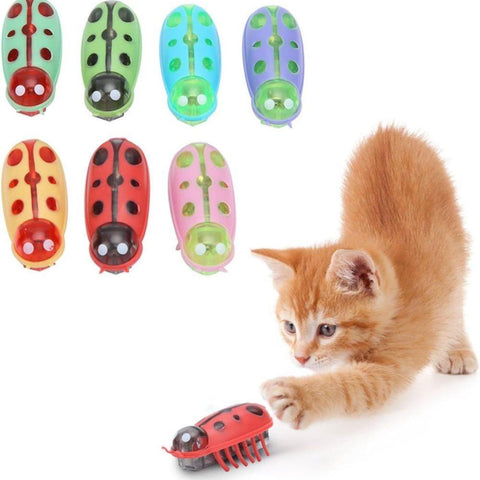 7/4-piece interactive pet toy - electric pet toy, mini beetle, interactive small insect, toy for cat and dog