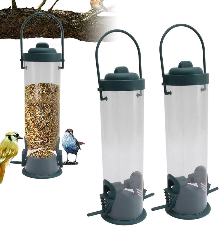 2 Pieces Bird Feeder House, Outdoor Bird Feeders, Hanging Tubular Bird Feeders for the Garden, Tubular Bird Feeders for Outdoor Use, 29x14x6.5 cm