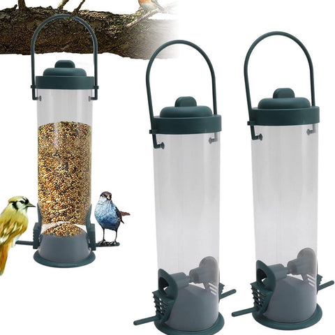 2 Pieces Bird Feeder House, Outdoor Bird Feeders, Hanging Tubular Bird Feeders for the Garden, Tubular Bird Feeders for Outdoor Use, 29x14x6.5 cm