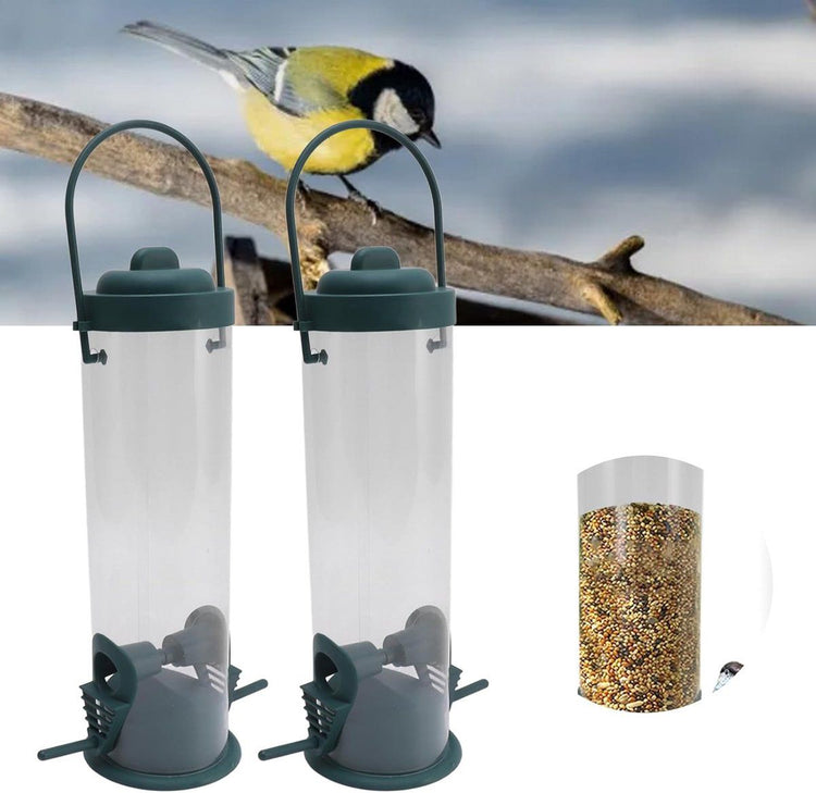 2 Pieces Bird Feeder House, Outdoor Bird Feeders, Hanging Tubular Bird Feeders for the Garden, Tubular Bird Feeders for Outdoor Use, 29x14x6.5 cm