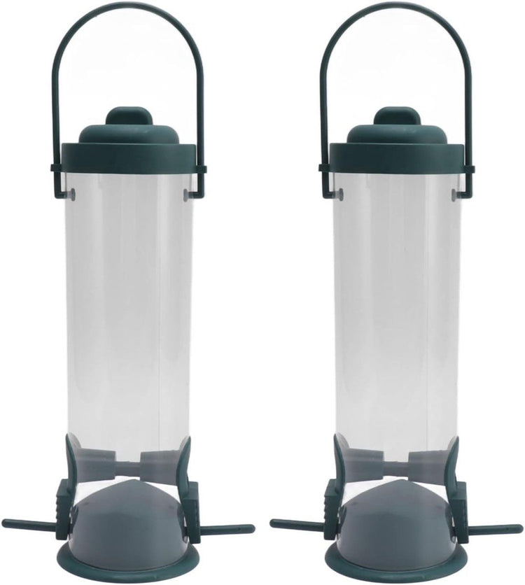 2 Pieces Bird Feeder House, Outdoor Bird Feeders, Hanging Tubular Bird Feeders for the Garden, Tubular Bird Feeders for Outdoor Use, 29x14x6.5 cm