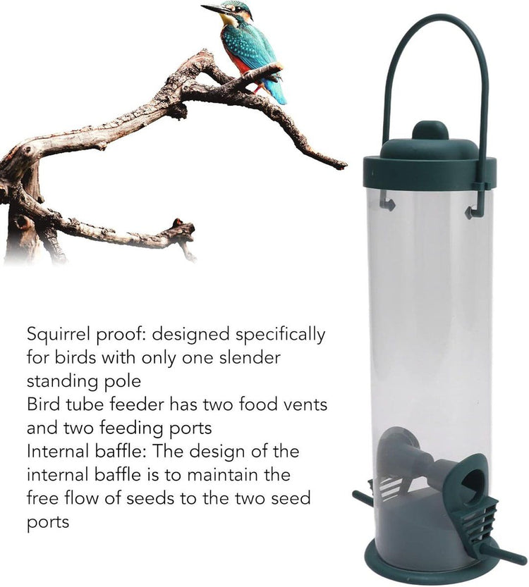 2 Pieces Bird Feeder House, Outdoor Bird Feeders, Hanging Tubular Bird Feeders for the Garden, Tubular Bird Feeders for Outdoor Use, 29x14x6.5 cm