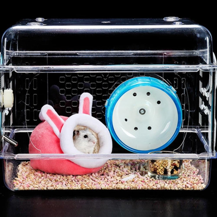 Small Pet Bed, Pig Christmas Bed Warm Hedgehog Hideout Cotton House Sleeping Nest Cage Accessories for Small Animal Habitat Supplies for Hamster Sugar Glider Squirrel Bearded Dragon Pink