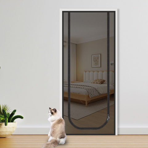 Pet Zipper Screen Door Black 90 x 210cm