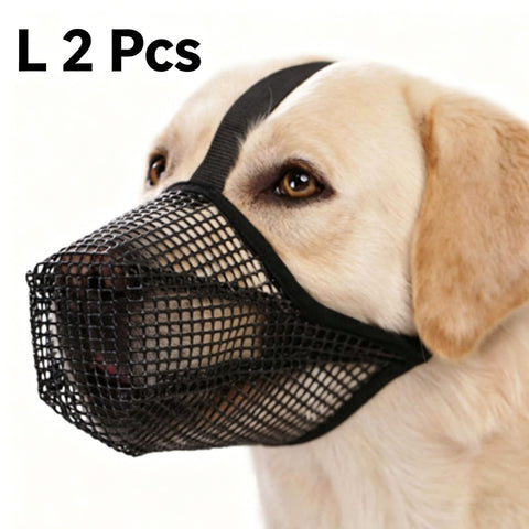 Black Mesh Dog Muzzle L 2pcs, Drinkable