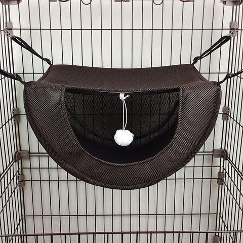 2 Pcs Cat Cage Hammock - Coffee 47×38×28cm