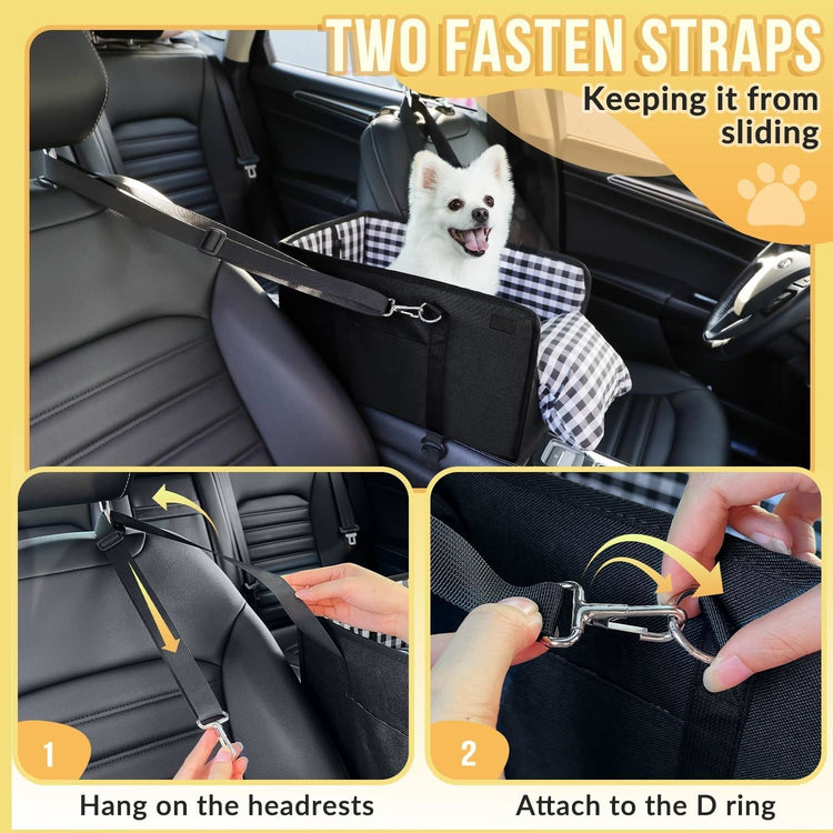 1 Piece Dog Car Seat with Armrest Padded Grey, up to 5 kg