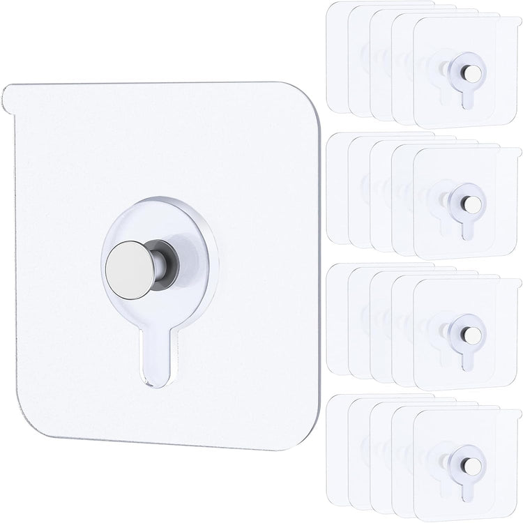 20 Pcs Adhesive Picture Hooks 20 lbs Max 2.2”Load No Drill Screw Stickers Heavy Duty Picture Hangers Without Nails No Nail Wall Hooks for Hanging Frame Hanger Sticky Hook for Bathroom Kitchen