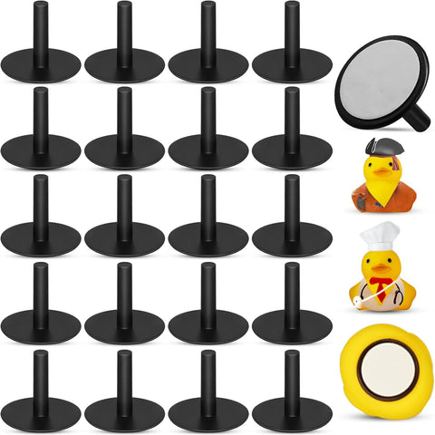 20Pcs Plastic Duck Holder Car, Rubber Duck Plug Ducks Display Fixed Mount Duck Holder, Self-Adhesive Duck Holder for Car, Gift for Car Lover, Black(Rubber Ducks Not Included)