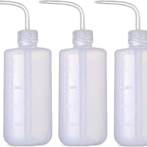 Irrigation Bottle 500ml 17oz Indoor Plant Watering Can Water Squirt Plastic Rinse Bottle for Eyelash Extensions Eye Wash Tattoo Lab (3pcs)