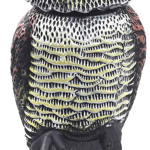 Owl Decoys to Scare Birds Away with Rotating Head,Natural Enemy Bird Deterrent Realistic Eyes & Waterproof Shape Fake Owl Scarecrow Bird Control