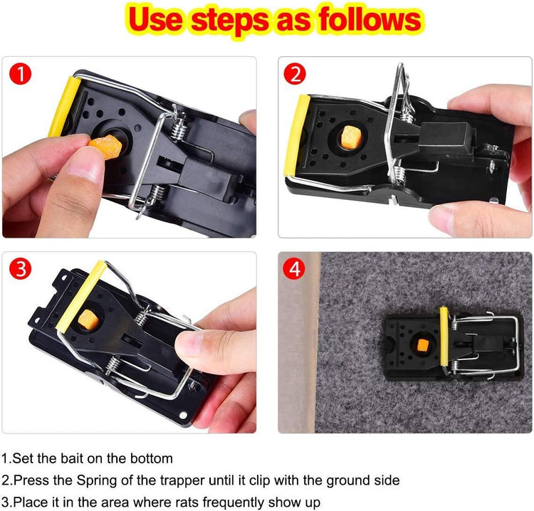 Mouse Traps, Mouse Traps Indoor for Home Quick Effectively, Reusable Mice Trap for House Indoor Outdoor Kill Safe for Family and Pet 12 Packs