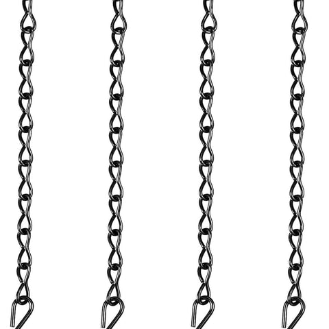 Black 4 Pack Hanging Chain for Bird Feeders, Planters, Lanterns, Wind Chimes, Decorative Ornaments and Birdbaths Basket Extender Chain Outdoor Indoor (9.5 Inch)