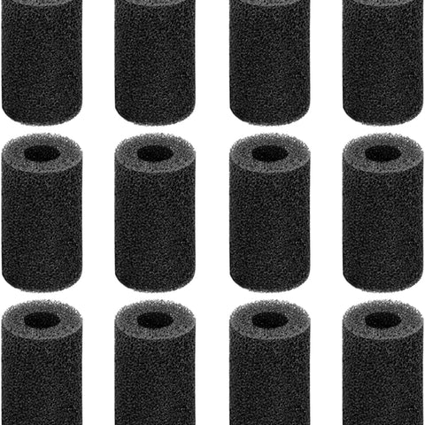 12-Pack Pre-Filter Sponge for Aquarium Shrimp Fry Fish Tank Filter 0.8 Inch Intake, Replacement Foam Cover