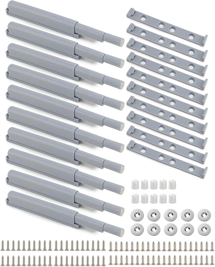 Petluno® Pack of 10 push-to-open door openers, soft close door dampers for kitchen cabinet doors