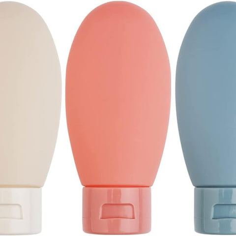 Travel Bottles, 3 PCS Travel Containers for Toiletries, Leak-Proof Refillable Squeezable Travel Bottles Set for Shampoo, Body Wash and Travel