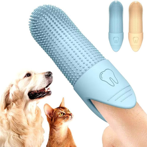 Pet Finger Toothbrush - for dogs and cats - Soft silicone finger toothbrush - for the dental care of puppies and kittens - Gentle cleaning - 2-pack
