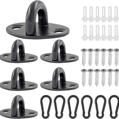 Biaungdo 6 Pcs Stainless Steel Ceiling Hooks, Black 1.54