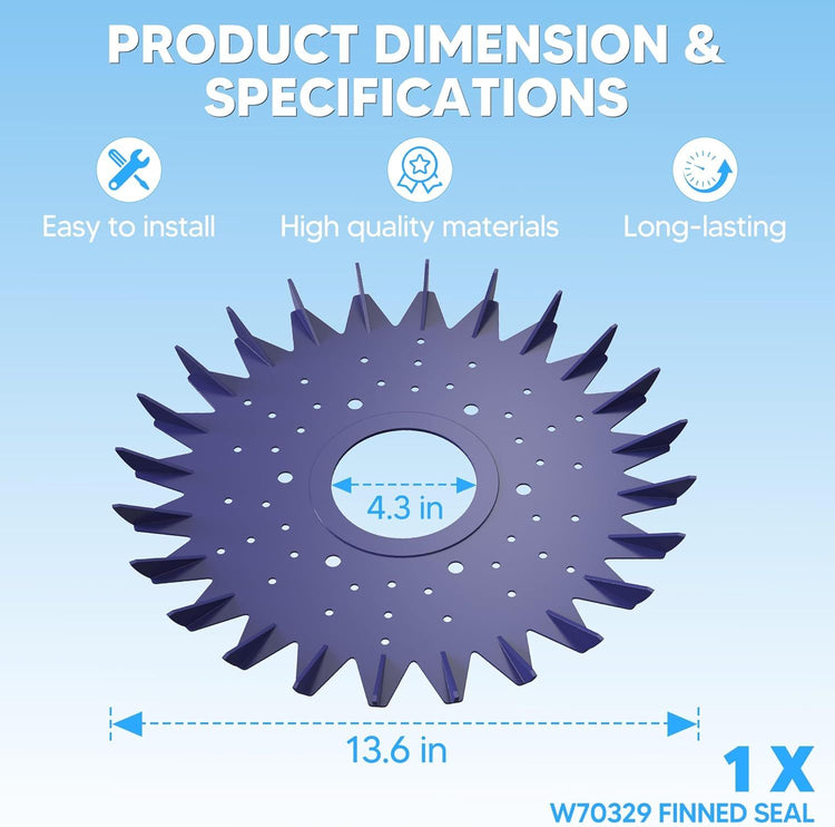 Pool Cleaner inned Seal disc Skirt Replacement Part or Zo-diac Baracuda G2 G3 G4 Pool Cleaner W70329 W83277 W70464 (1 Pack)