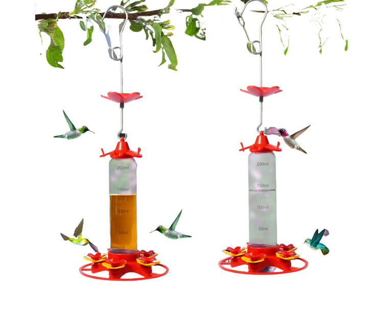 Hanging Feeder Hook Leakproof Hummingbird Feeder - Red