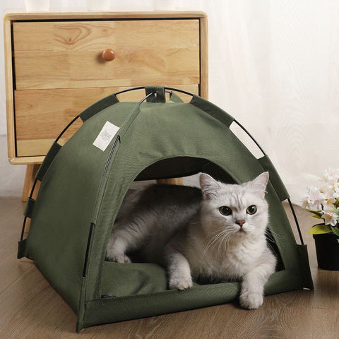 Breathable Foldable Pet Tent Cage for Summer – Indoor & Outdoor Portable Cat/Dog Crate, Size M (40×40cm), Suitable for Pets up to 10 lbs