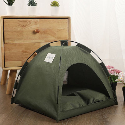 Breathable Foldable Pet Tent Cage for Summer – Indoor & Outdoor Portable Cat/Dog Crate, Size L (50×50cm), Suitable for Pets up to 15 lbs