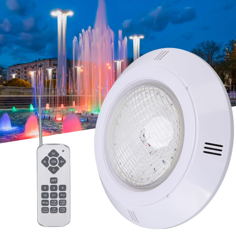 Pool LED Lights AC12V RGB Colorful IP68 Waterproof Remote Control High Transmittance Durable ABS Aquarium Pool Light 18W