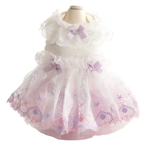 Accope Pet Dress Cotton Princess Style Summer Palace gold M