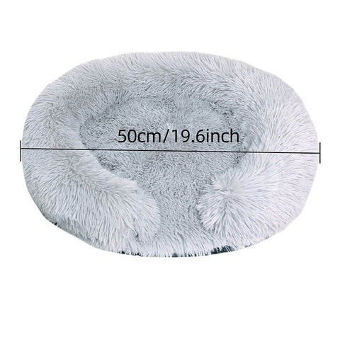 USB Heated Pet Bed with Semi-Enclosed Design, Soft Plush Fleece, Removable Washable Cover, 5-Temperature Control, Auto Shut-Off, Ideal for Cats and Dogs in Cold Weather (50cm, Grey)