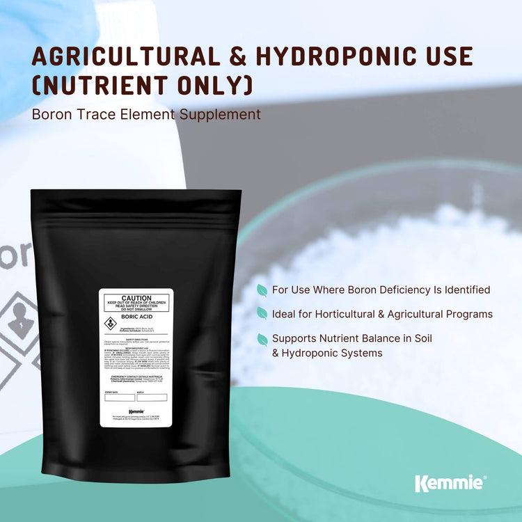 Kemmie 100g Boric Acid Powder 99.9% Pure - Soluble Orthoboric Acid H3BO3