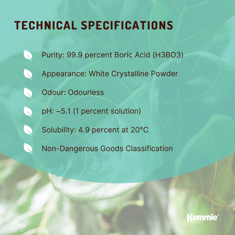 Kemmie 100g Boric Acid Powder 99.9% Pure - Soluble Orthoboric Acid H3BO3