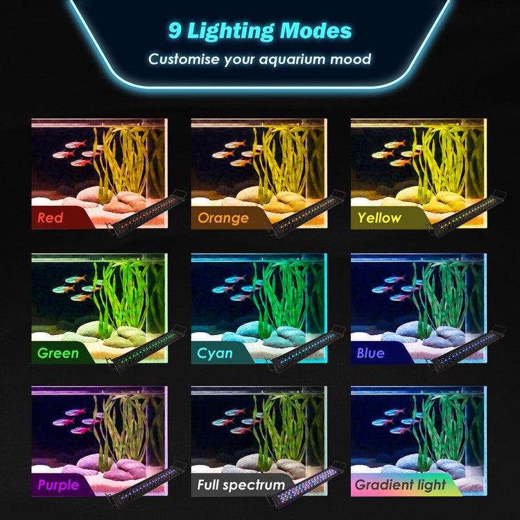 Dynamic Power Planted Aquarium LED Light Day Night Cycle Full Spectrum 24W 56cm
