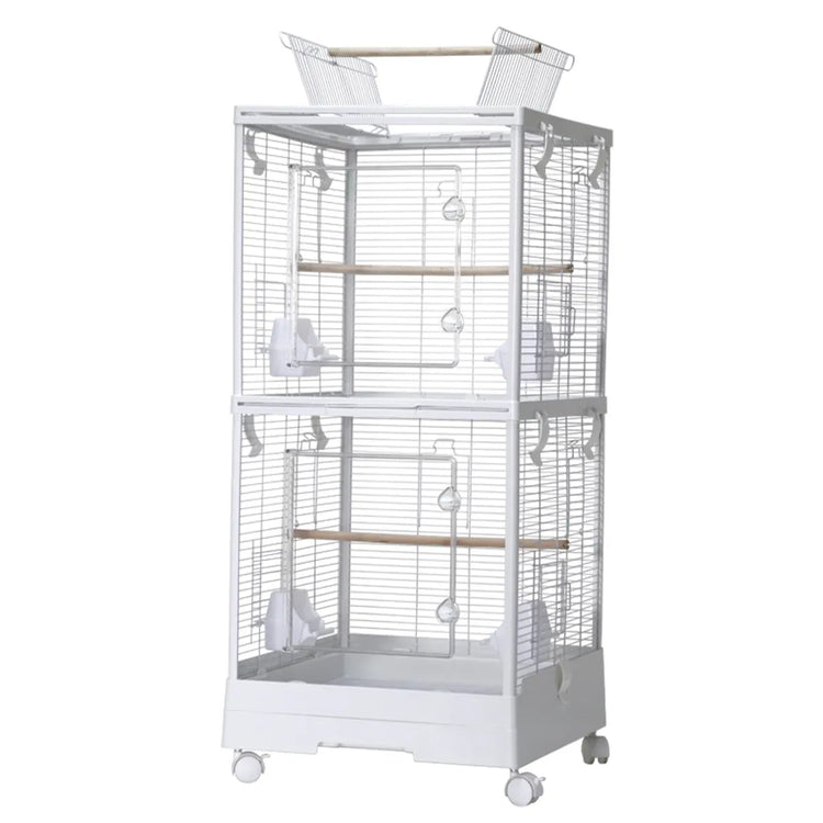 Bird Cage Double Layer Metal Villa Large Size Aviary House for Parrot Pet Indoor