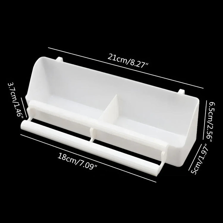 Bird Food Feeder Trough Box Water Bowl Container Cage Accessories Easy Install