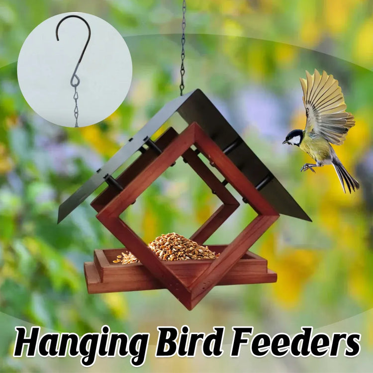 Outdoor Hanging Bird Feeder Weatherproof with Chain for Garden Yard Patio Birds