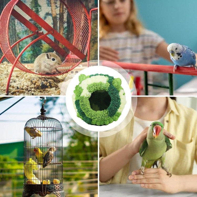 Hanging Warm Cotton Nest Hammock Cozy Bed for Parrots and Other Bird Species - Blue
