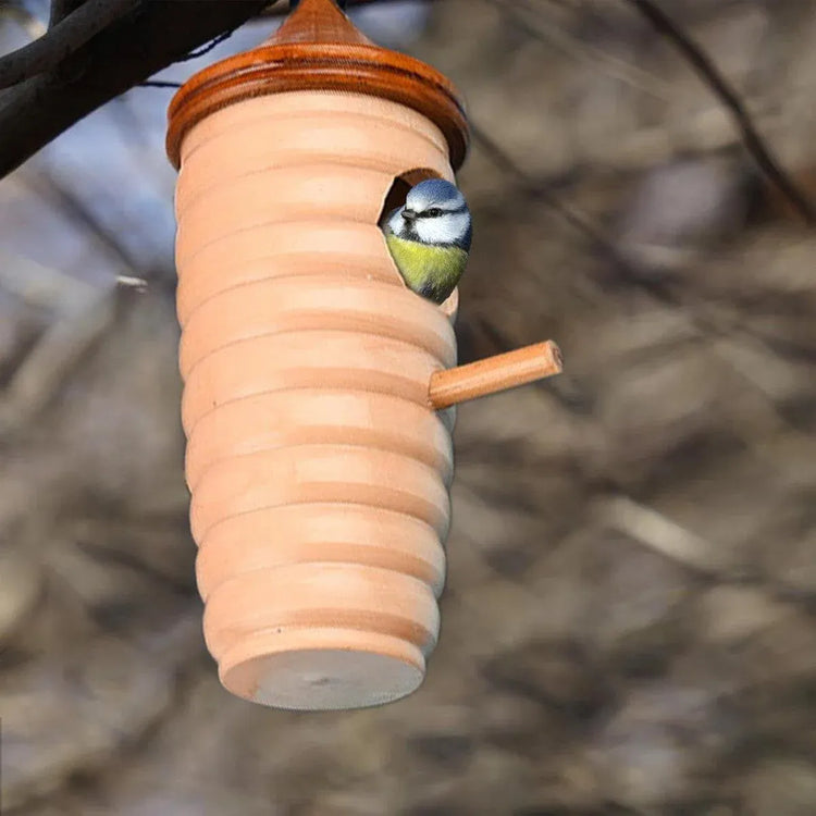 Wooden Bird Nest Cage Hummingbird Feeder House Hanging Home Garden Decorations - 4