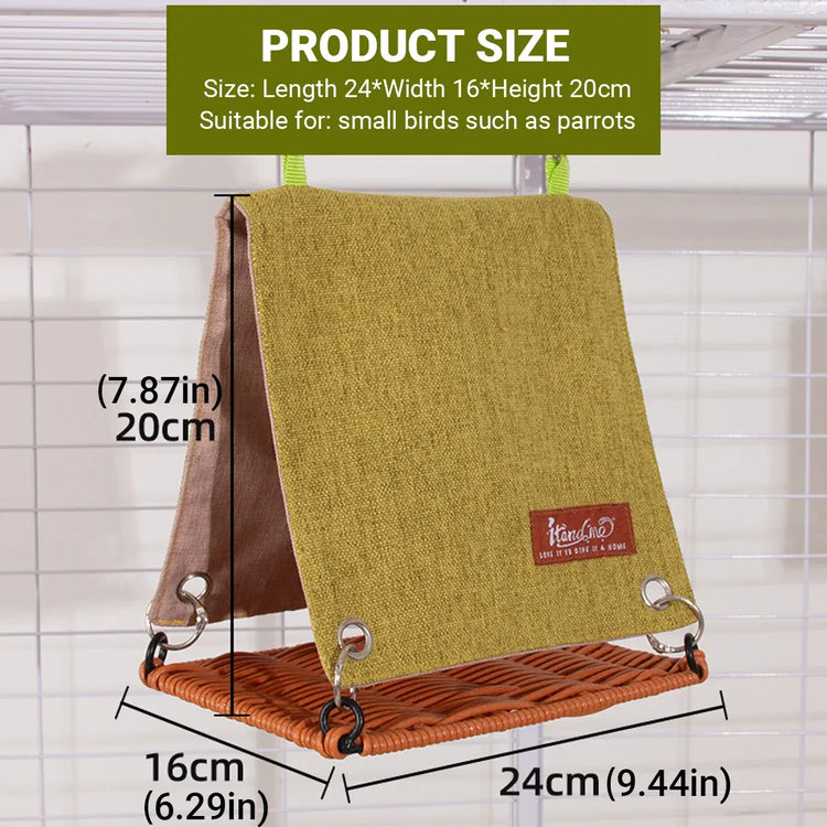Summer Bird Nest Parrot House Rattan Like Woven Bird Home Breathable Durable