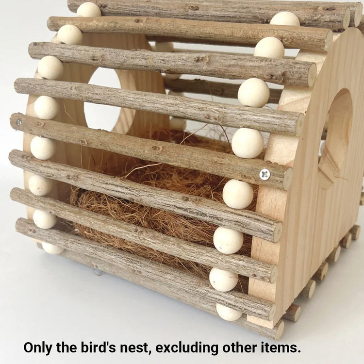 Wooden Bird Nest Durable Indoor Outdoor Garden Decor for Birds Sparrow Parrot