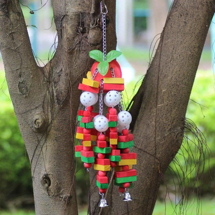 Wooden Parrot Chew Toy Bird Toys for Large and Small Birds Natural Pet Chew Toy - Apple